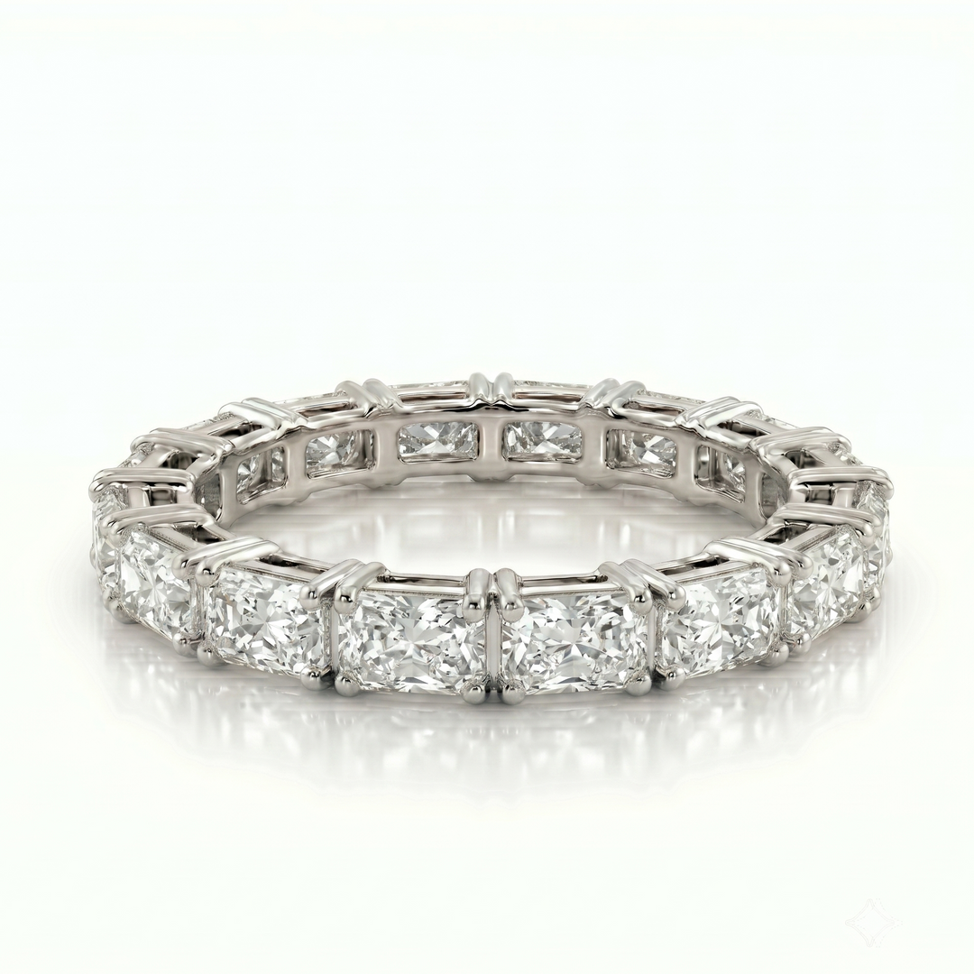 Axis Radiant Eternity in Platinum | M Grace Jewelry