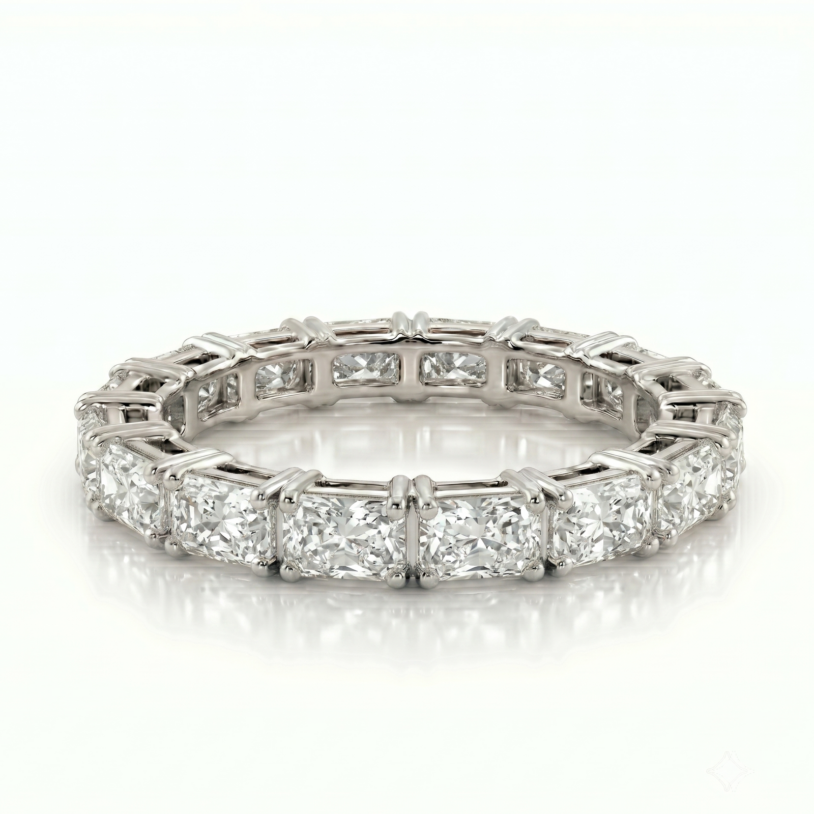 Axis Radiant Eternity in Platinum | M Grace Jewelry