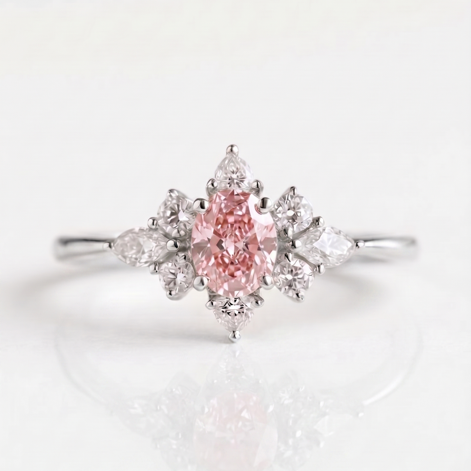 Pink Lumière Bloom in Platinum | M Grace Jewelry