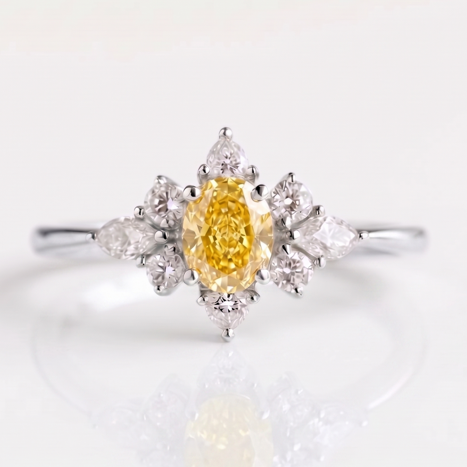 Yellow Lumière Bloom in Platinum | M Grace Jewelry