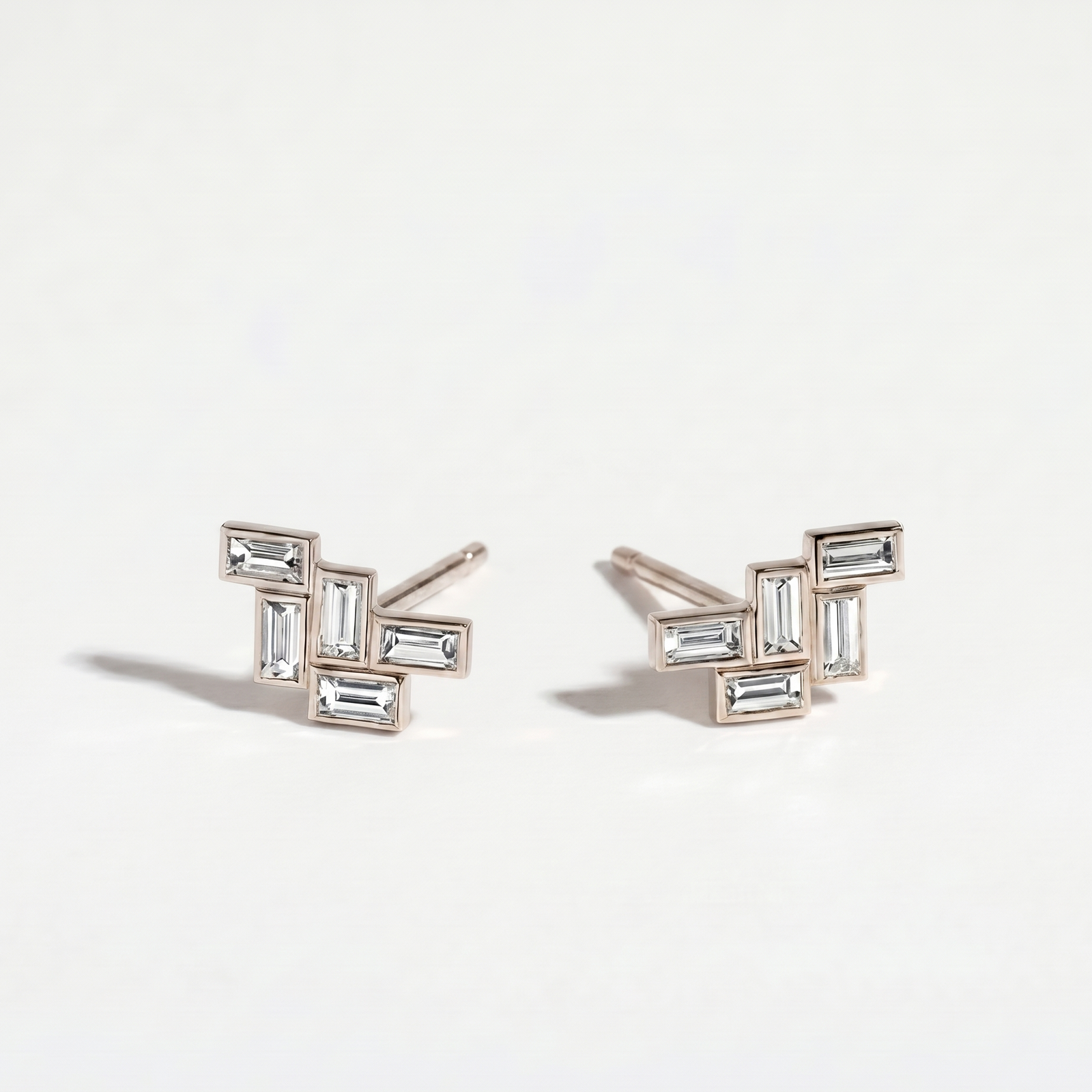 Oria Cluster Earrings in Platinum | M Grace Jewelry