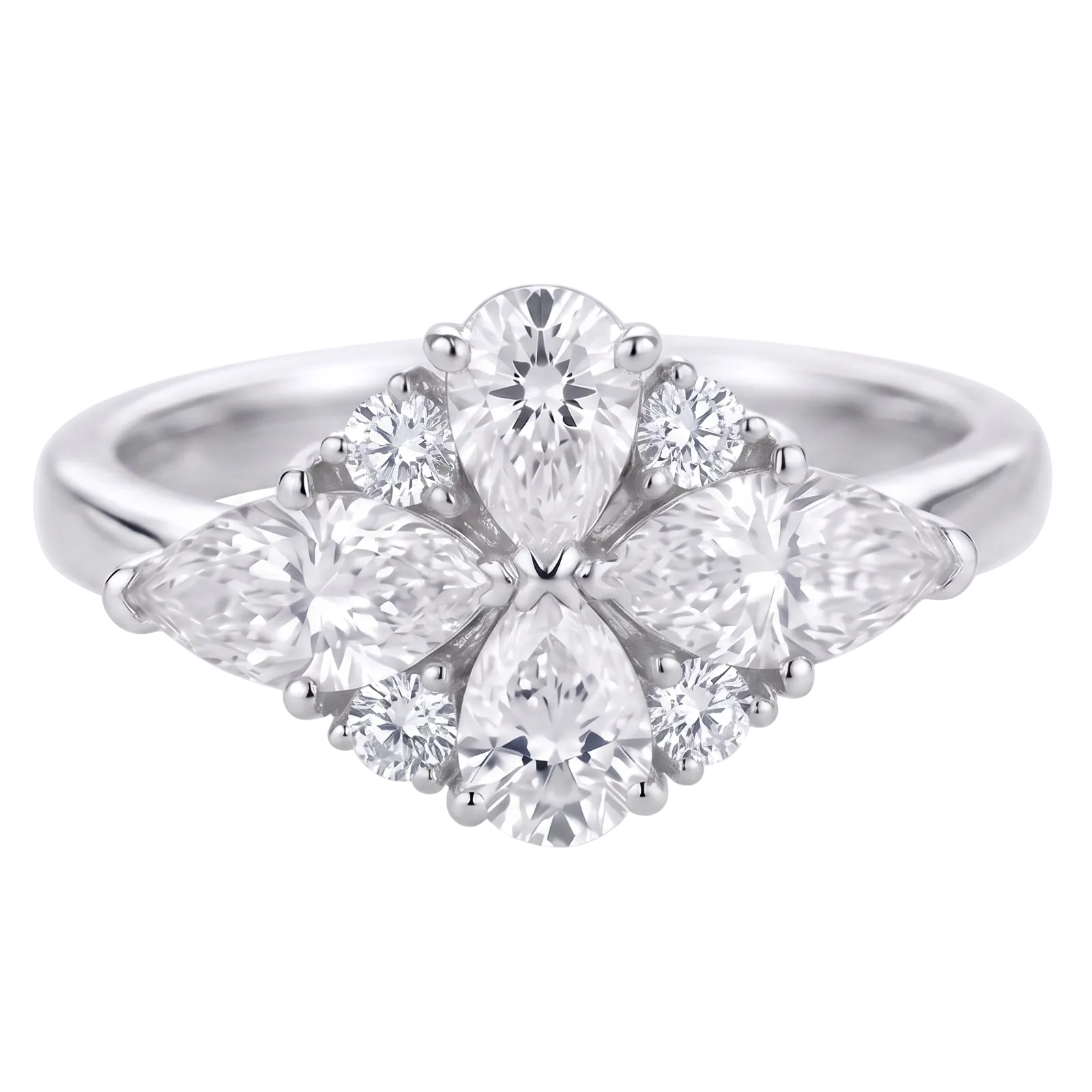 Petal Constellation Collection: Celestia Ring in Platinum | M Grace Jewelry
