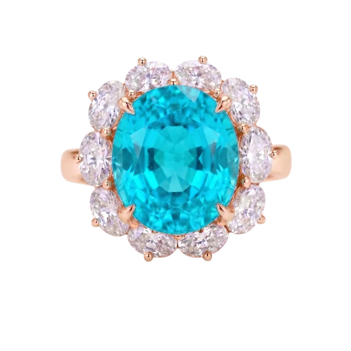Bloom Royale - Paraiba in 18K Rose Gold | M Grace Jewelry