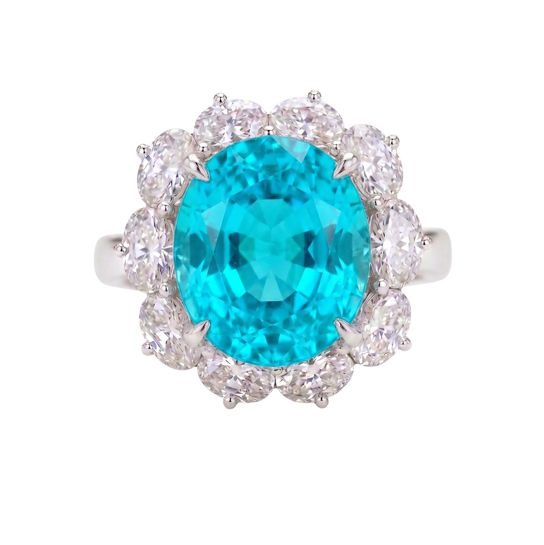 Bloom Royale - Paraiba in Platinum | M Grace Jewelry