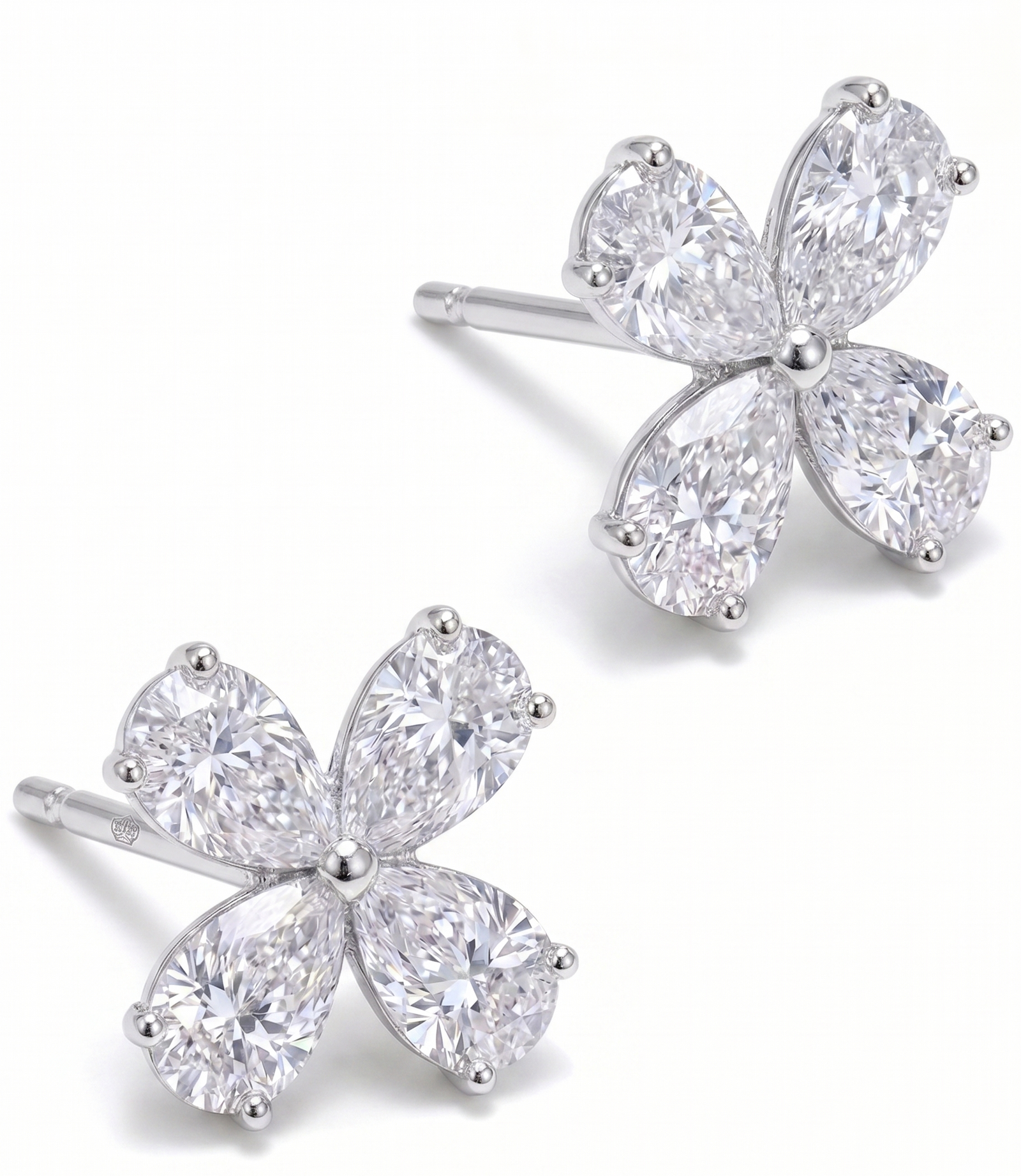 Mariposa Studs in Platinum | M Grace Jewelry