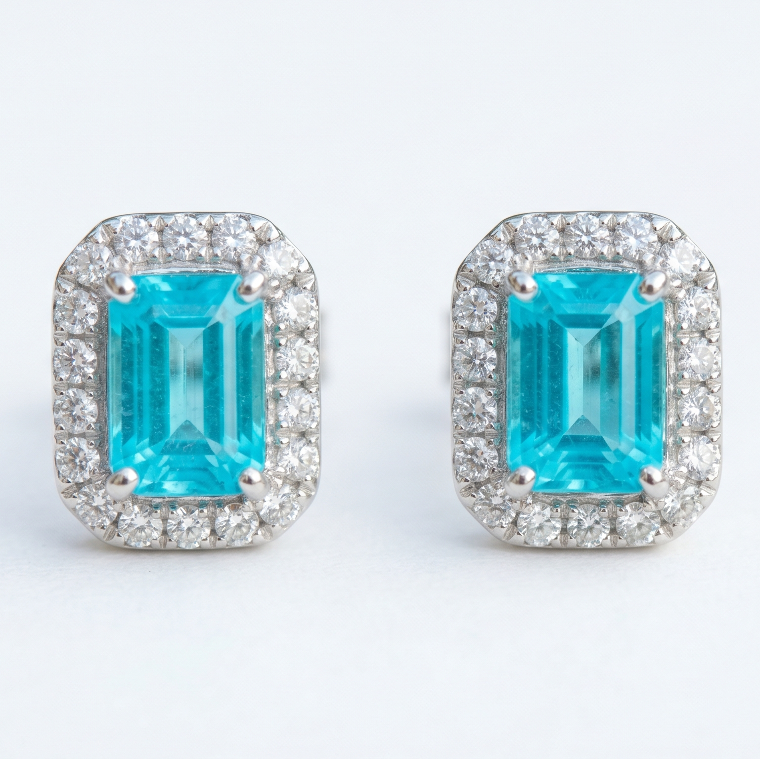 Paraiba Aura Earrings in Platinum | M Grace Jewelry