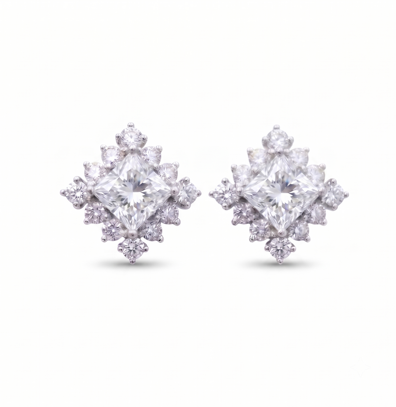 Asteria Stud Earrings in Platinum | M Grace Jewelry