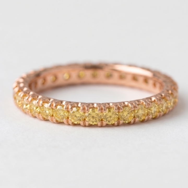 Golden Soleil Eternity Band in 18K Rose Gold | M Grace Jewelry