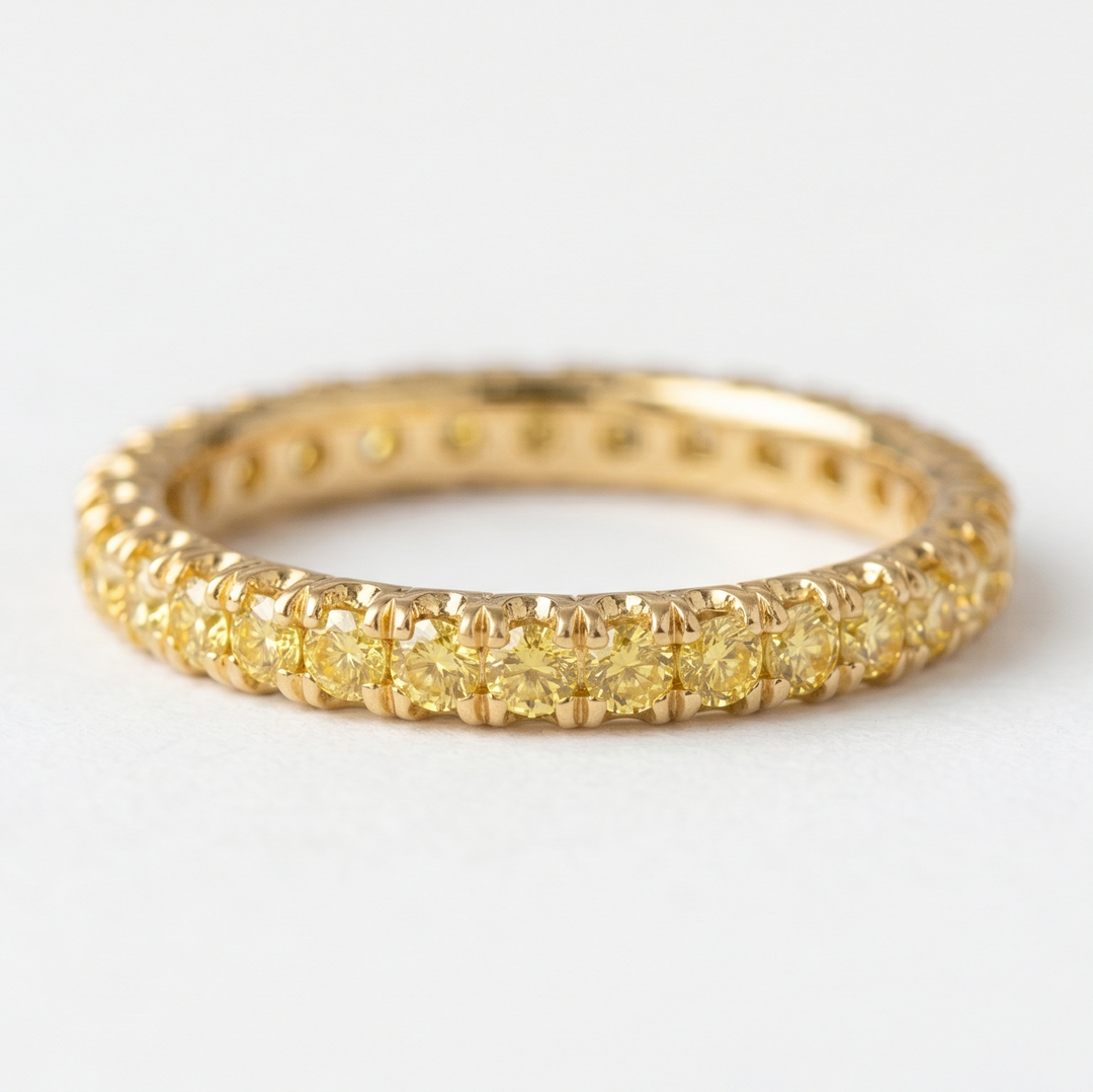 Golden Soleil Eternity Band in 18K Yellow Gold | M Grace Jewelry