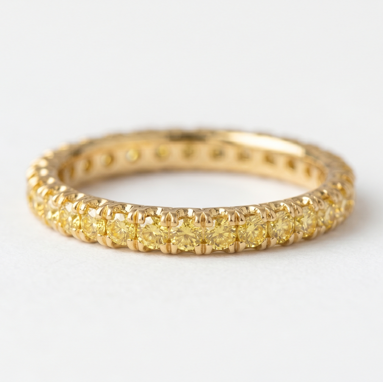Golden Soleil Eternity Band in 18K Yellow Gold | M Grace Jewelry