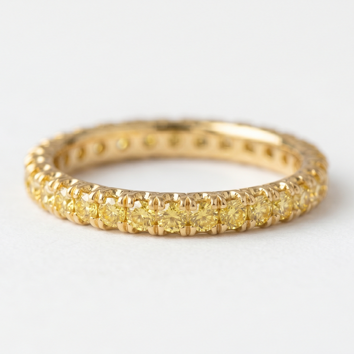 Golden Soleil Eternity Band in 18K Yellow Gold | M Grace Jewelry