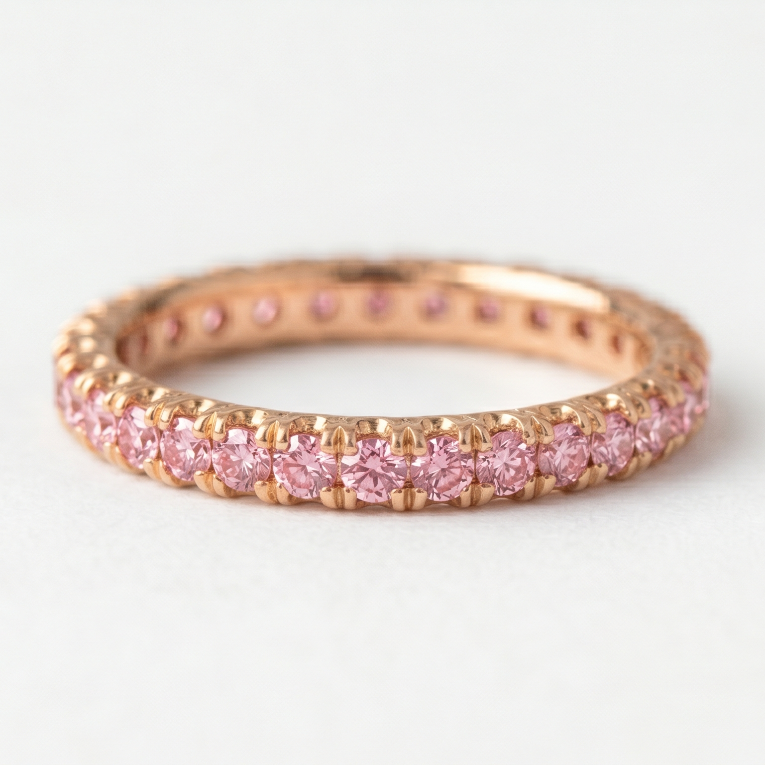 Rosé Eternity Band in 18K Rose Gold | M Grace Jewelry