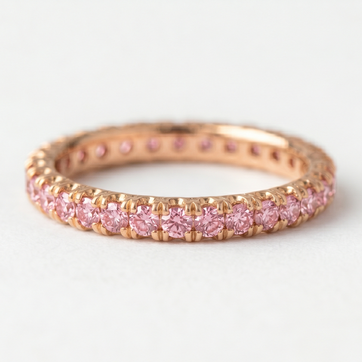 Rosé Eternity Band in 18K Rose Gold | M Grace Jewelry