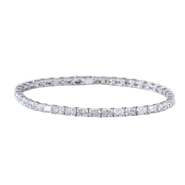 Radiant Cut North-South Tennis Bracelet in Platinum | M Grace Jewelry