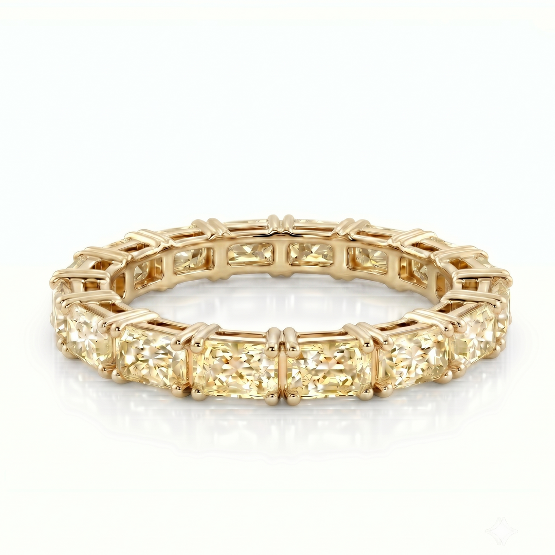 Axis Yellow Radiant Eternity in 18K Yellow Gold | M Grace Jewelry