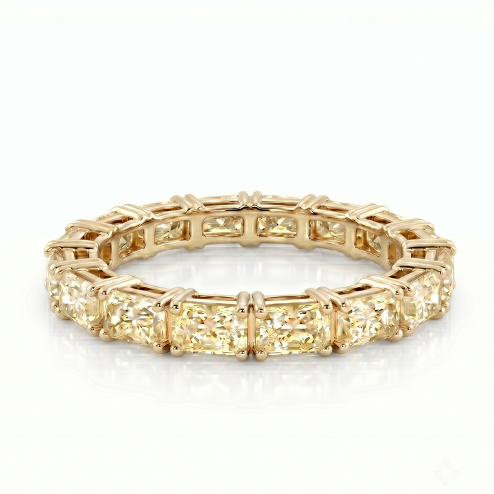 Axis Yellow Radiant Eternity in 18K Yellow Gold | M Grace Jewelry