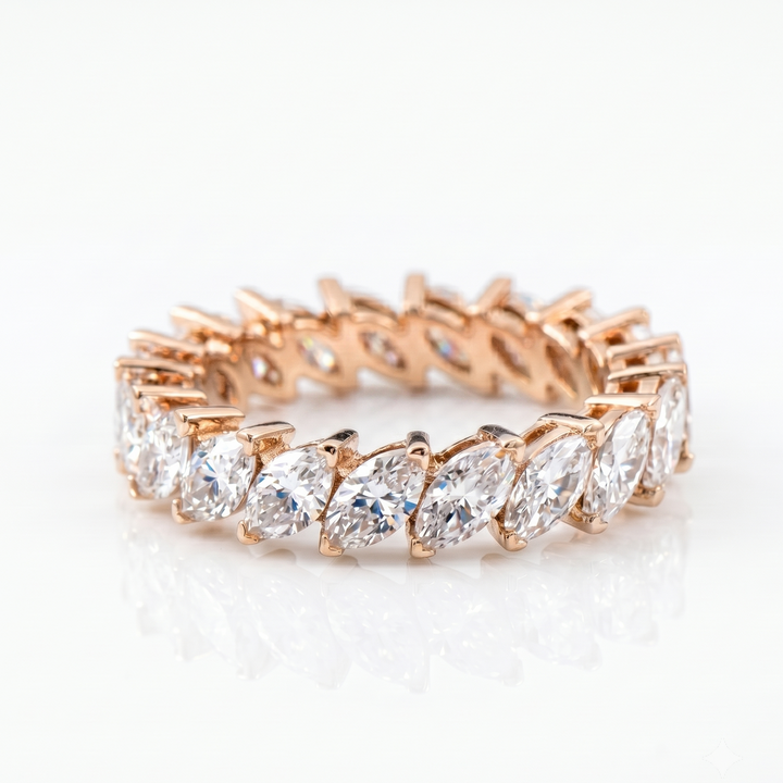 Laurel Marquise Eternity Ring in 18K Rose Gold | M Grace Jewelry