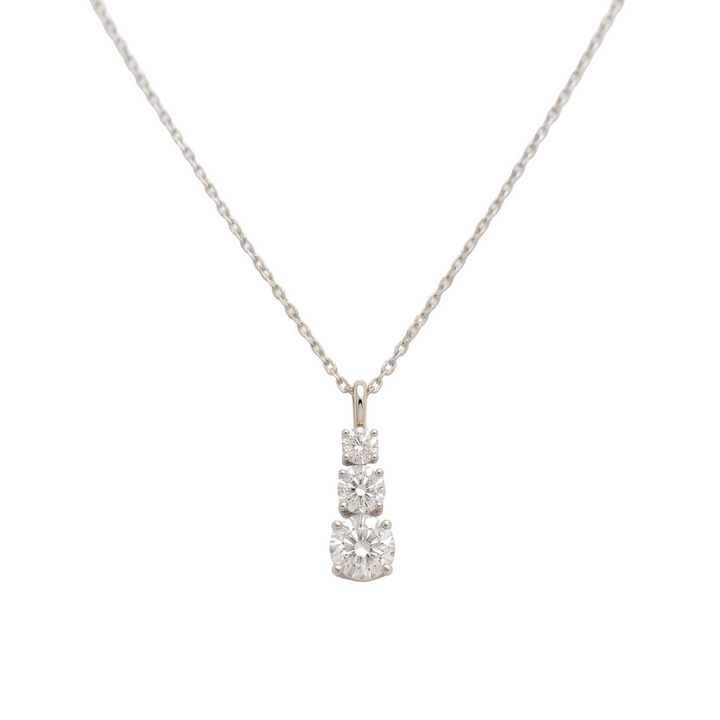 Trinity Cascade Necklace in Platinum | M Grace Jewelry