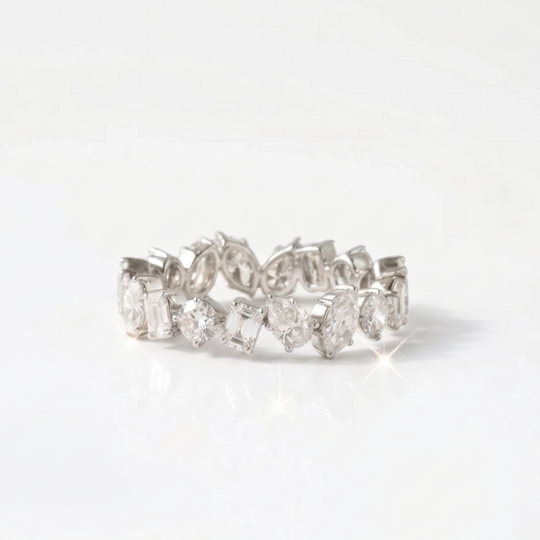 Shape Symphony Eternity Ring – Type A in Platinum | M Grace Jewelry