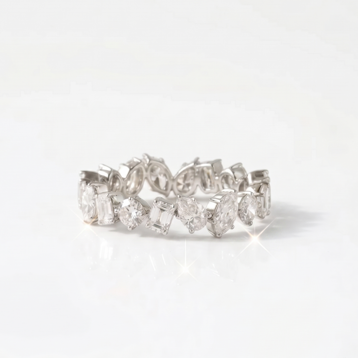 Shape Symphony Eternity Ring – Type A in Platinum | M Grace Jewelry