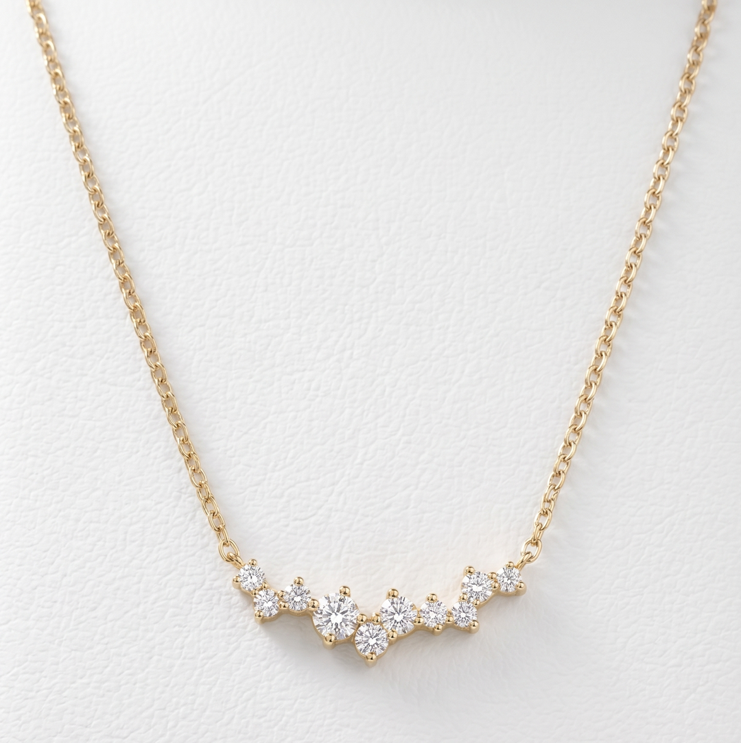Diamond Whisper Necklace in 18K Yellow Gold | M Grace Jewelry