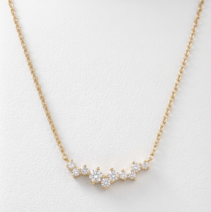 Diamond Whisper Necklace in 18K Yellow Gold | M Grace Jewelry