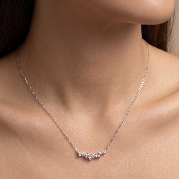 Diamond Whisper Necklace worn | M Grace Jewelry
