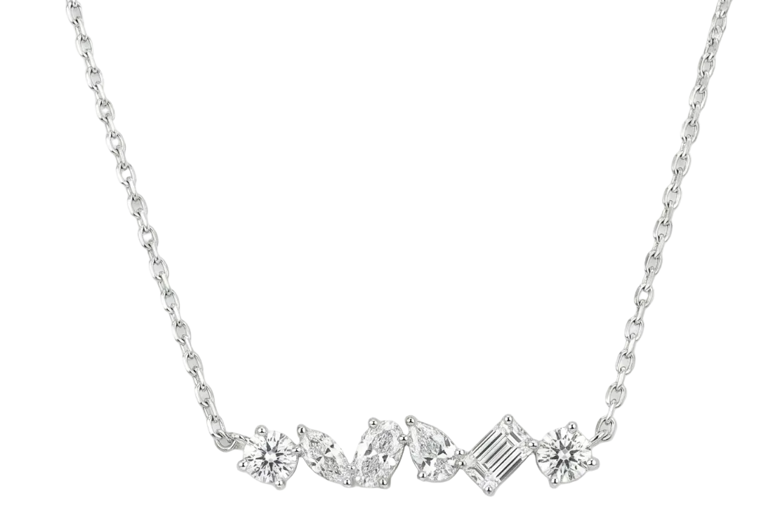 Symphony Diamond Necklace in Platinum | M Grace Jewelry