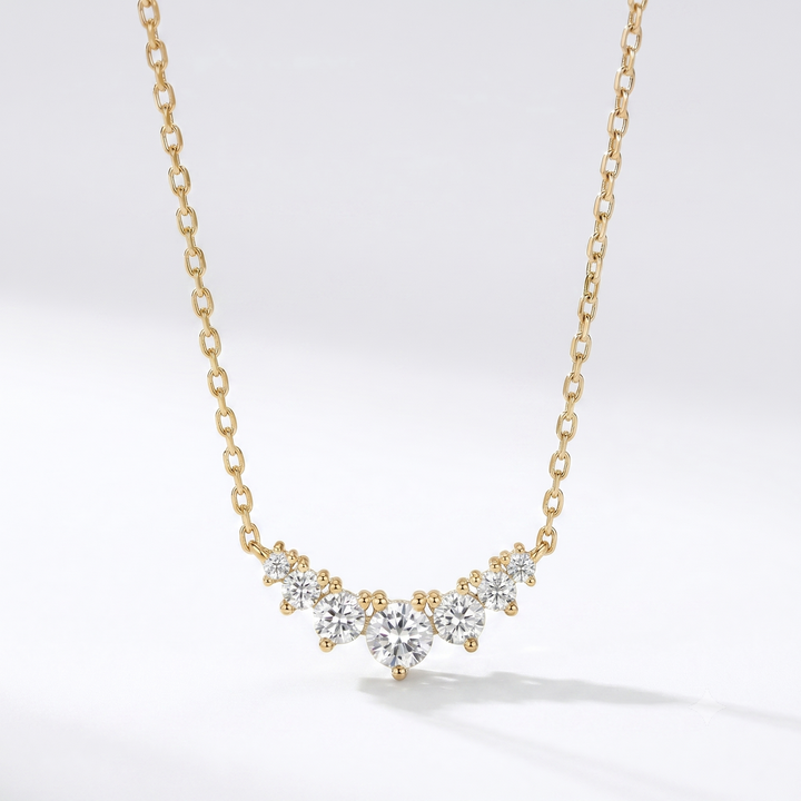 Aurora Arc Necklace in 18K Yellow Gold | M Grace Jewelry