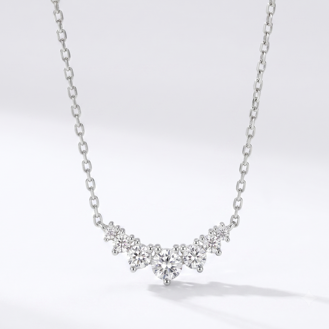 Aurora Arc Necklace in Platinum | M Grace Jewelry