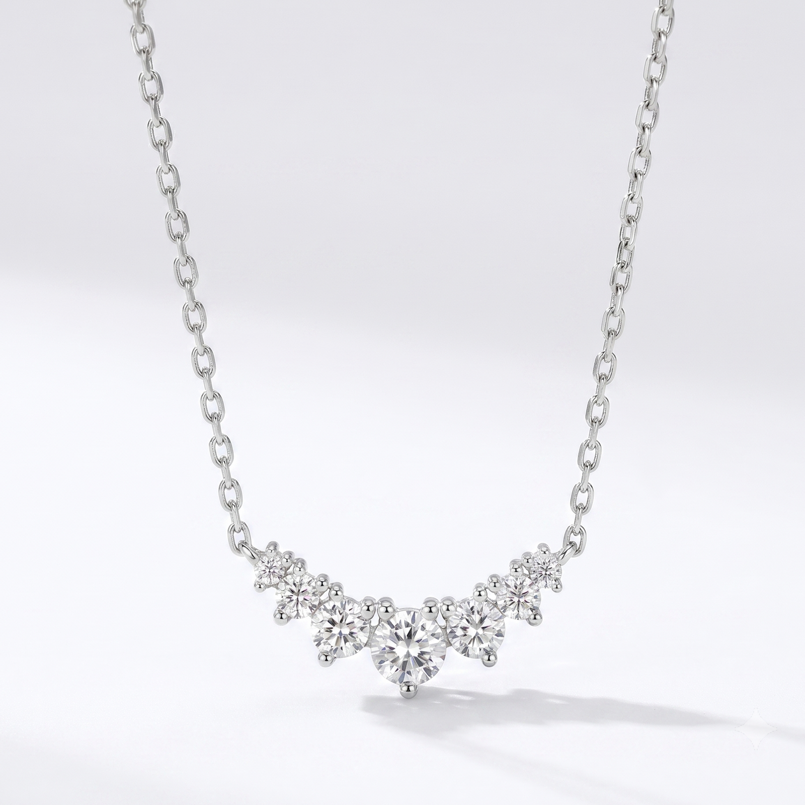 Aurora Arc Necklace in Platinum | M Grace Jewelry