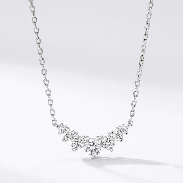 Aurora Arc Necklace in Platinum | M Grace Jewelry
