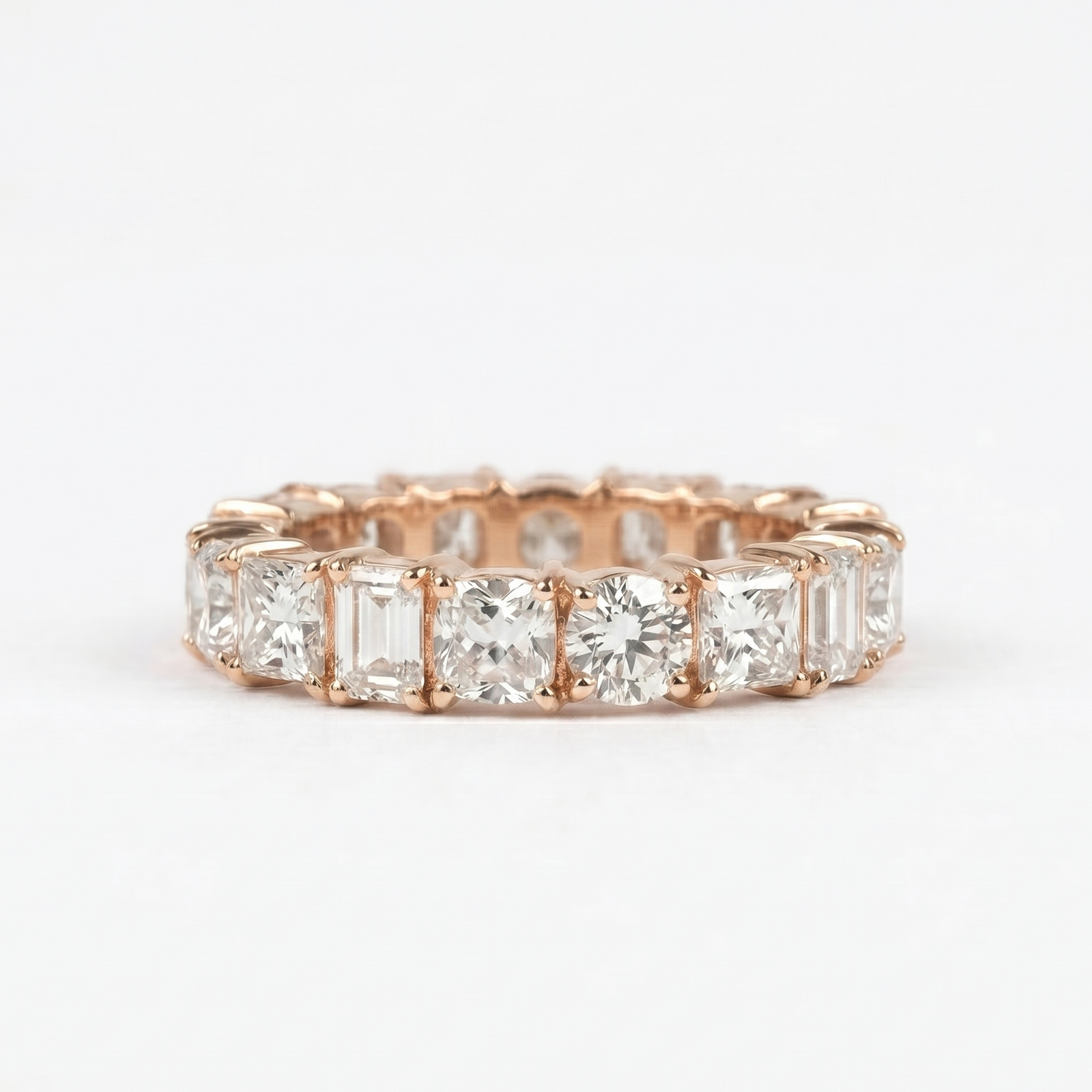 Shape Symphony Eternity Ring – Type B in 18K Rose Gold | M Grace Jewelry