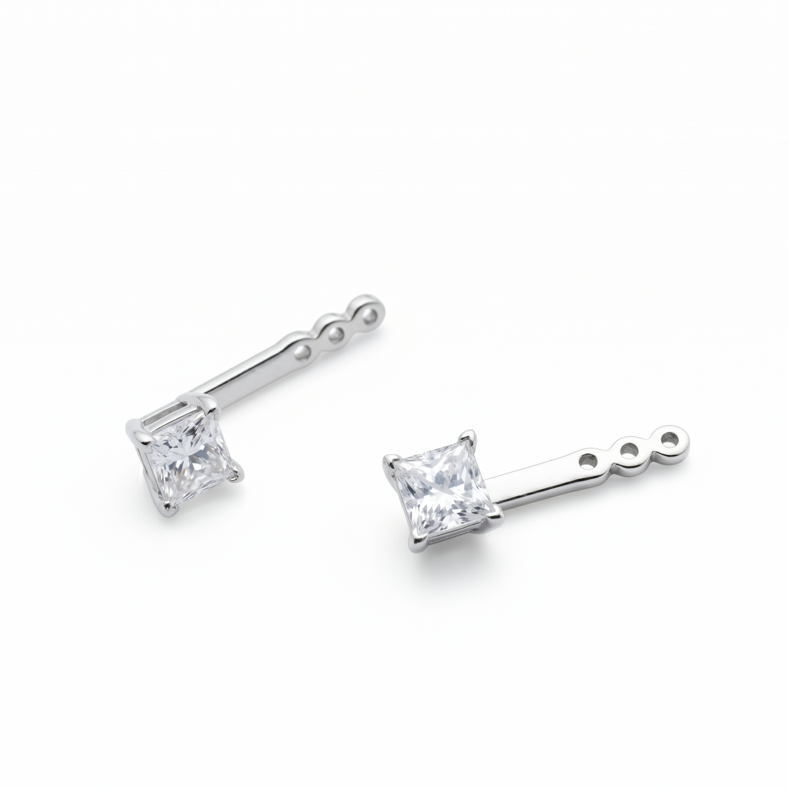 Princess Back Pierce in Platinum | M Grace Jewelry