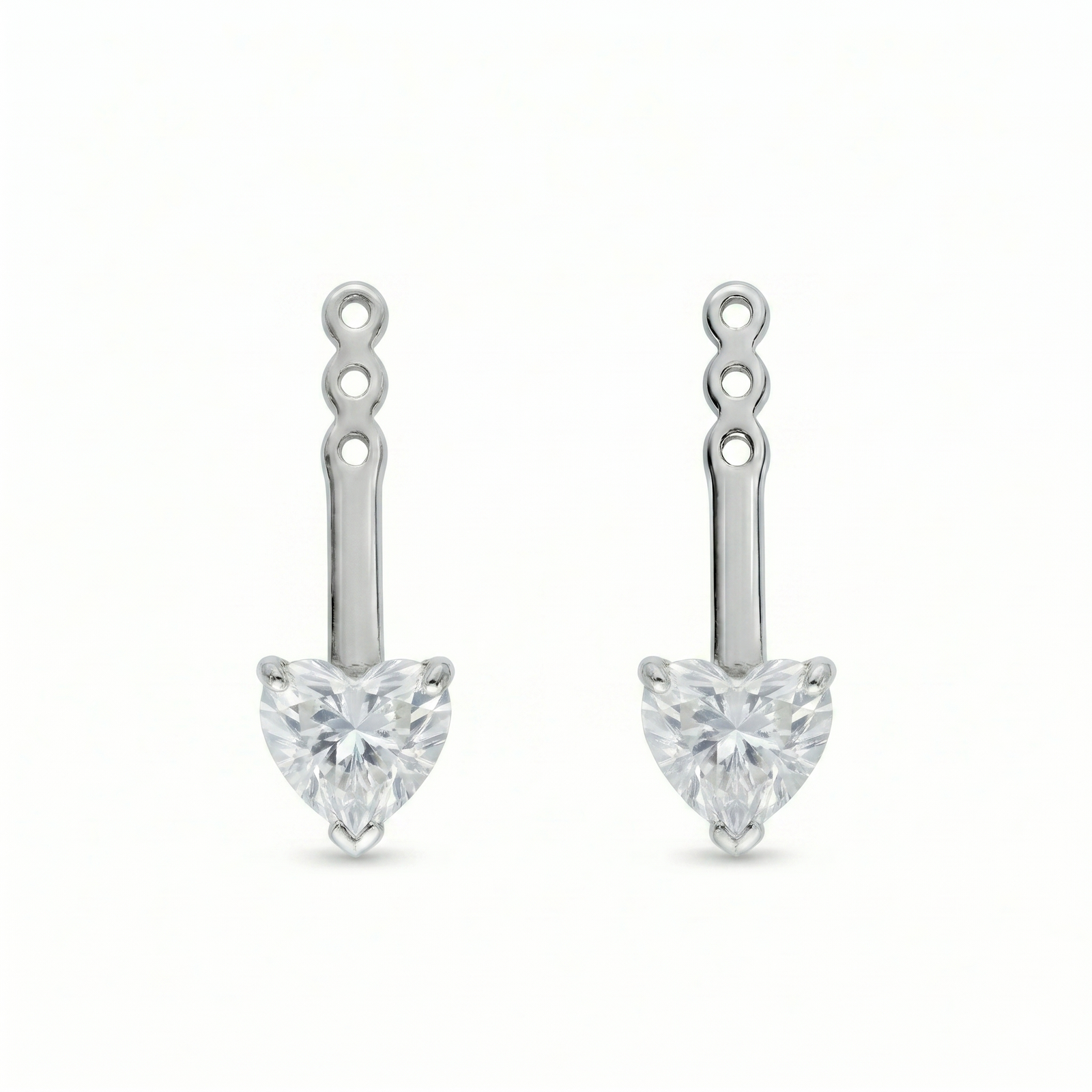 Heart-Shape Back Pierce in Platinum | M Grace Jewelry