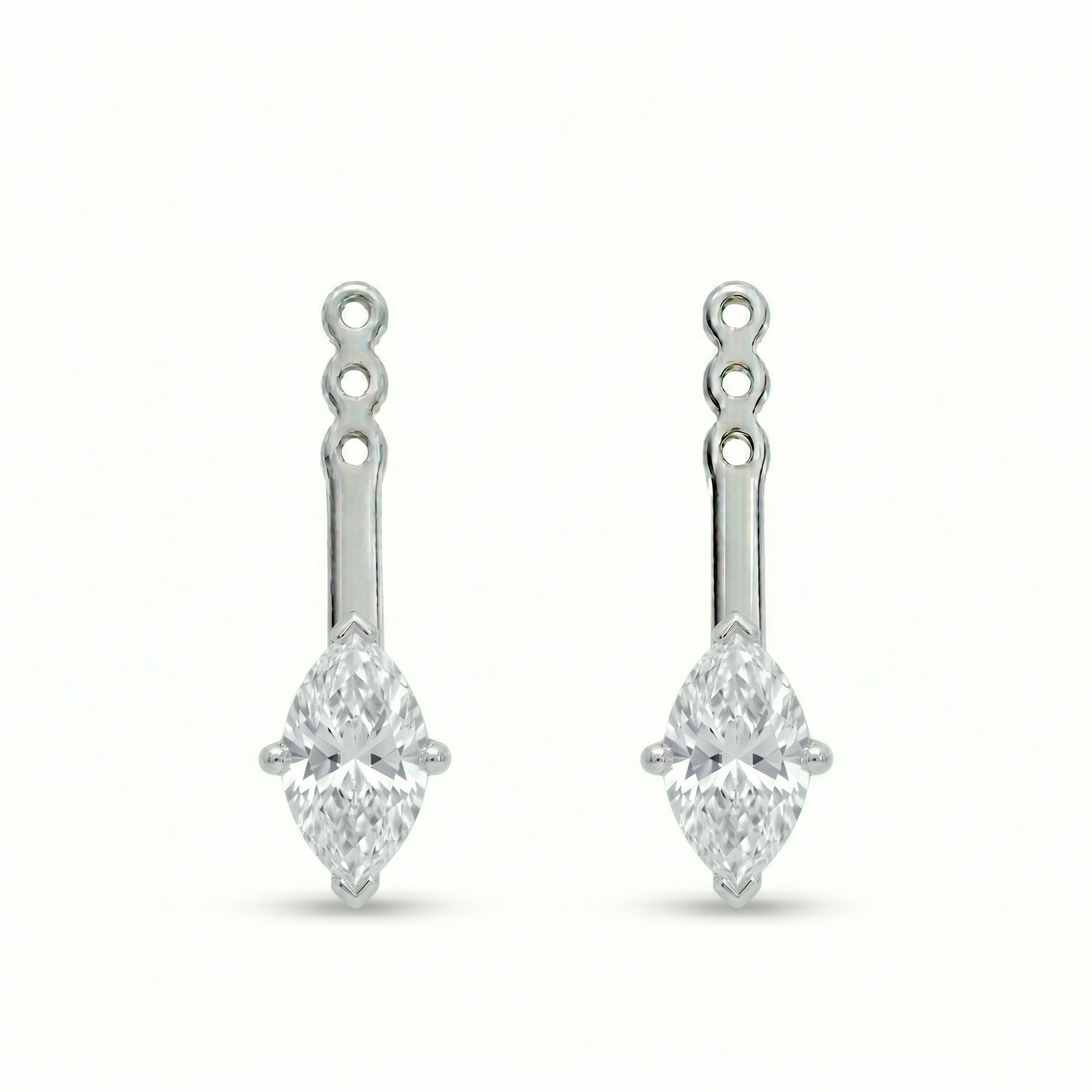 Marquise Back Pierce in Platinum | M Grace Jewelry