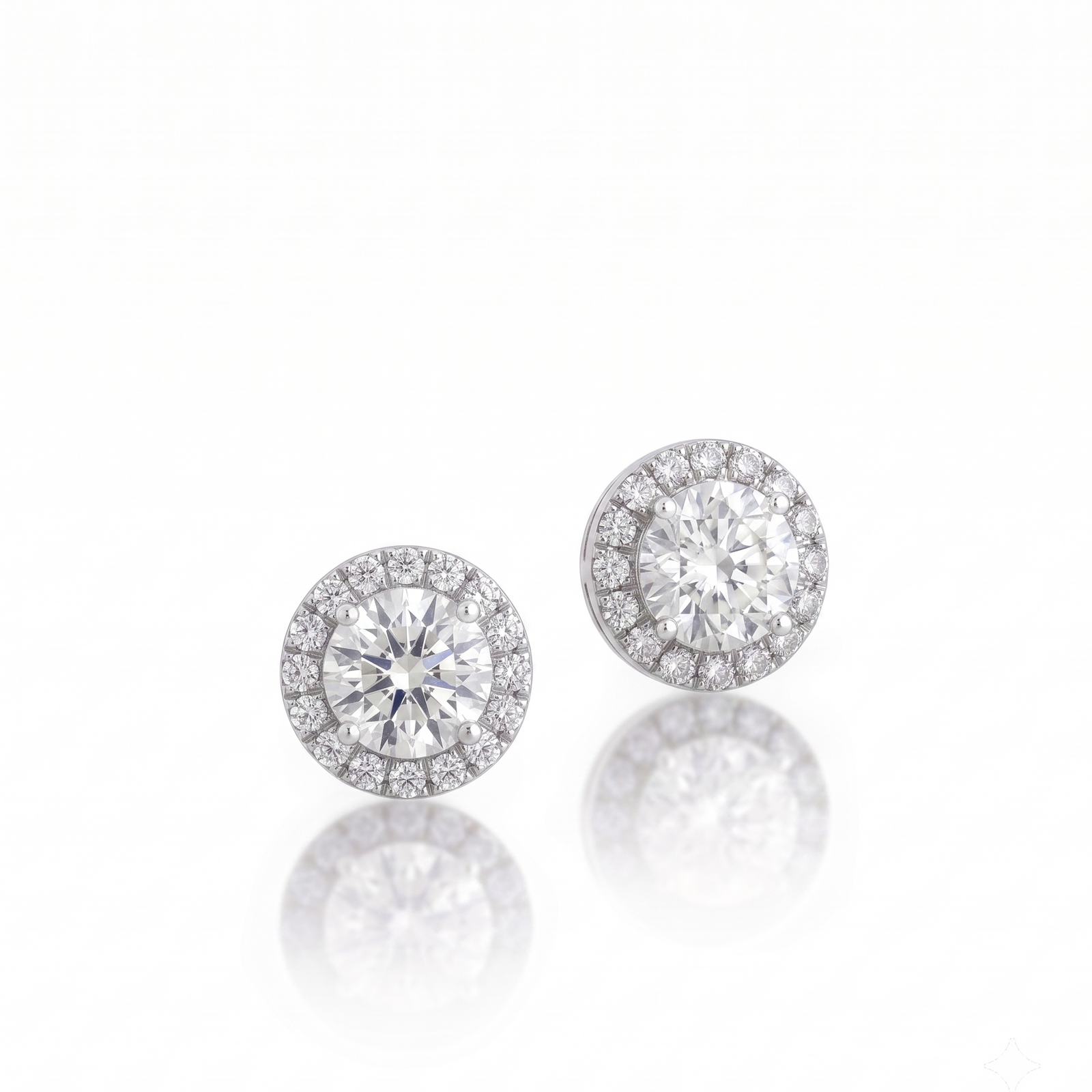 Aura Diamond Studs in Platinum | M Grace Jewelry