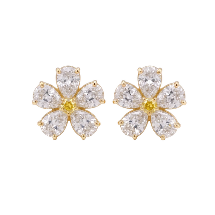Yellow Bloom Studs in 18K Yellow Gold | M Grace Jewelry